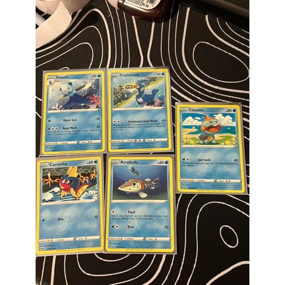 5 water element Pokemon cards